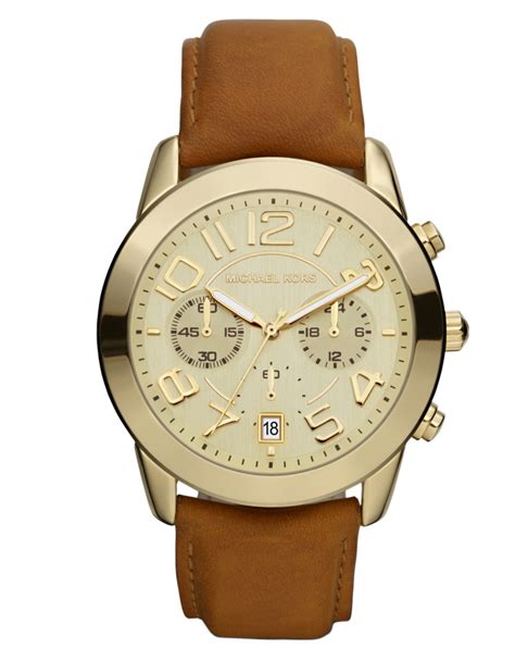 michael kors mercer chronograph brown leather strap watch mk8292|Michael Kors Mercer MK8292 Watch .